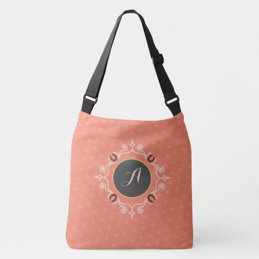 馬術モノグラムのラッキー馬蹄型 クロスボディバッグ (正面)