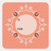 馬術モノグラム幸運な馬靴 スクエアシール (正面)