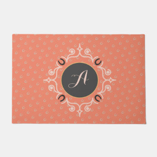 馬術モノグラム幸運な馬靴 ドアマット