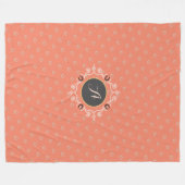 馬術モノグラム幸運な馬靴 フリースブランケット (正面(横))