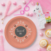 馬術モノグラム幸運な馬靴 ペーパープレート (パーティー)