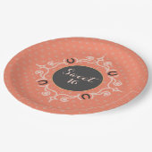 馬術モノグラム幸運な馬靴 ペーパープレート (アングル)