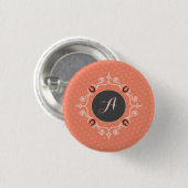 馬術モノグラム幸運な馬靴 缶バッジ (正面&裏面)