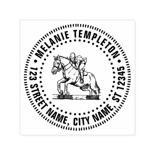 馬術ライダーホース#2ジャンプ名差出人住所 セルフインキングスタンプ (デザイン)