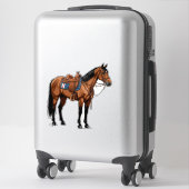 🐎 馬術ライダー向けの鞍付きブラウンホース シール (スーツケース)