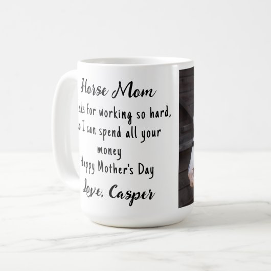 馬術ライフカスタム馬好き コーヒーマグカップ (正面左)