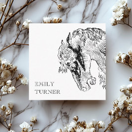 馬術ヴィンテージ調馬師ウマ科の スクエア名刺