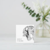 馬術ヴィンテージ調馬師ウマ科の スクエア名刺 (スタンド正面)