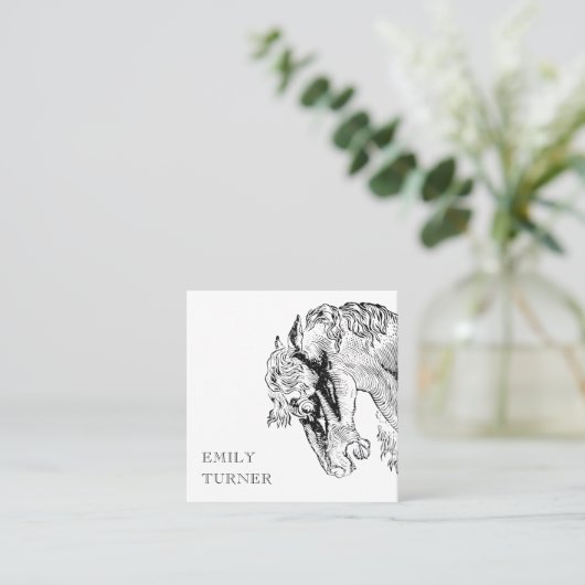 馬術ヴィンテージ調馬師ウマ科の スクエア名刺