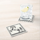 馬術ヴィンテージ馬エレガント階級 スクエアペーパーコースター (インサイチュ)