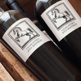 馬術ヴィンテージ馬大人誕生日 ワインラベル