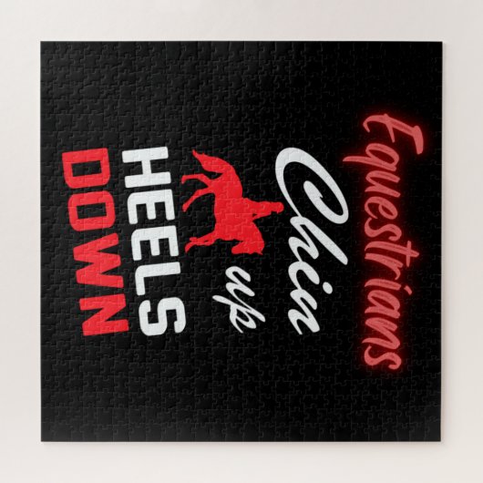 馬術乗馬引用文イン赤と白フォント ジグソーパズル (横)