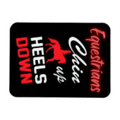 馬術乗馬引用文イン赤と白フォント マグネット (横)