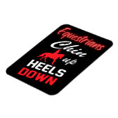 馬術乗馬引用文イン赤と白フォント マグネット (左側)