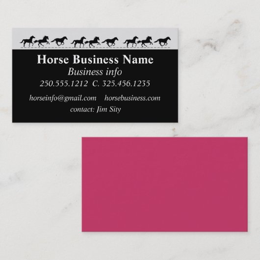 馬術乗馬教習 名刺 (正面/裏面)