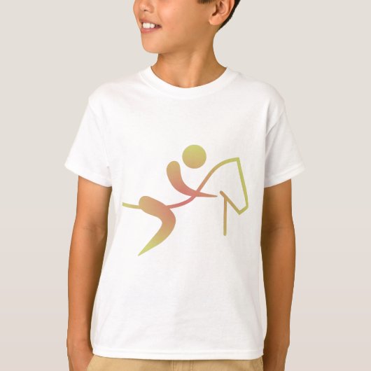馬術乗馬炎アイコン馬 Tシャツ (正面)