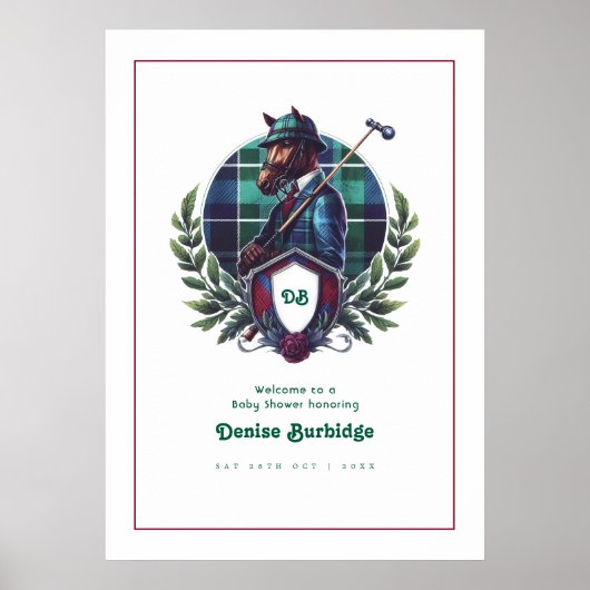 馬術名門私立校風のの赤ちゃんシャワーへようこそ ポスター (正面)