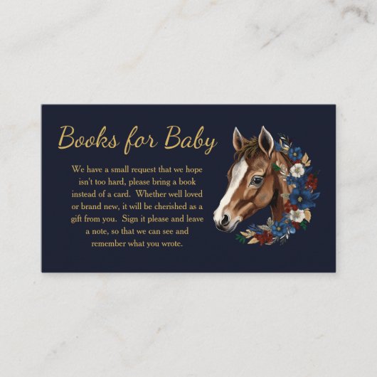 馬術名門私立校風のフローラブルーブックスベビー エンクロージャーカード (正面)