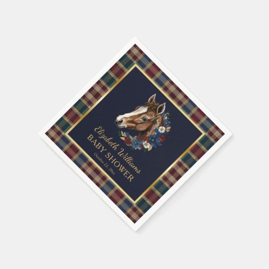 馬術名門私立校風の群のフローラベビーシャワー スタンダードカクテルナプキン (角)