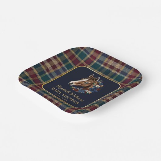 馬術名門私立校風の群のフローラベビーシャワー ペーパープレート (傾斜あり)