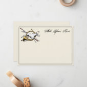 馬術名門私立校風の馬跳びホーンノートカードEcr ノートカード (正面/裏面インサイチュ)