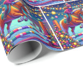 馬術女跳び馬イベントクリスマス ラッピングペーパー (ロールコーナー)