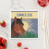 馬術師の愛馬の茶色の紙ナプキン スタンダードランチョンナプキン (インサイチュ)