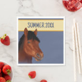 馬術師の愛馬の茶色の紙ナプキン スタンダードランチョンナプキン (インサイチュ)