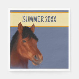 馬術師の愛馬の茶色の紙ナプキン スタンダードランチョンナプキン