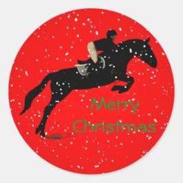 馬術師ジャンピン素晴らしクリスマス ラウンドシール
