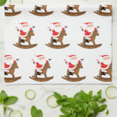 馬術式クリスマスホリデーギフト キッチンタオル (折り畳み)