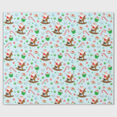 馬術式クリスマスホリデー ラッピングペーパー (フラット)