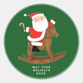 馬術式クリスマスホースクラシックラウンドステッカー ラウンドシール