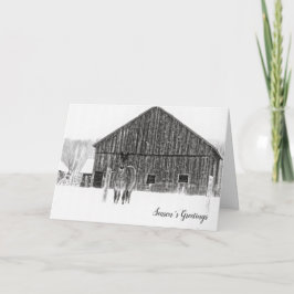 馬術式クリスマスモノクロームホリデーホース シーズンカード