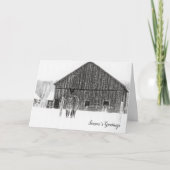 馬術式クリスマスモノクロームホリデーホース シーズンカード (正面)