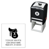 馬術用サドルシルエット差出人住所 セルフインキングスタンプ (インサイチュ)
