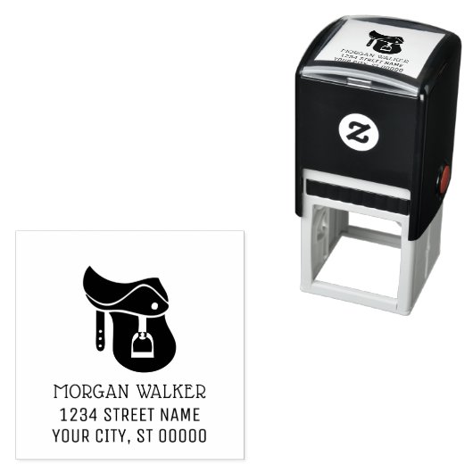 馬術用サドルシルエット差出人住所 セルフインキングスタンプ (インサイチュ)