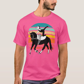 馬術用ヴォールティング馬スポーツヴィンテージロゴ Tシャツ