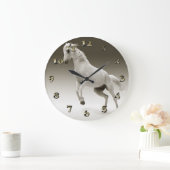 馬術白馬馬 ラージ壁時計 (ホーム)