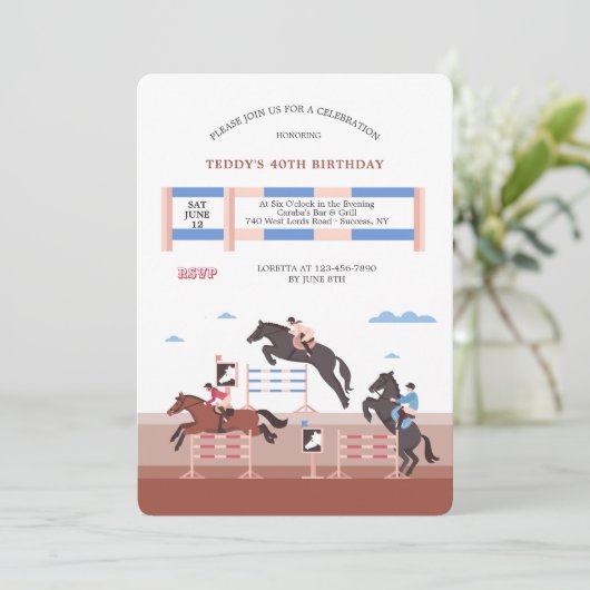 馬術競技の飛越 招待状 (スタンド正面)