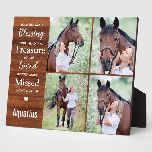 馬術素朴形馬碑 フォトプラーク (側面)