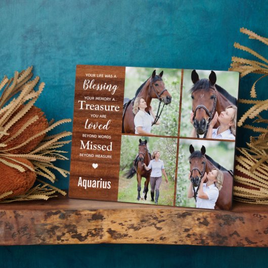 馬術素朴形馬碑 フォトプラーク (側面)