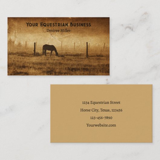 馬術素朴馬 名刺 (正面/裏面)