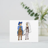 馬術結婚の新郎馬テーマウマ科の ポストカード (スタンド正面)