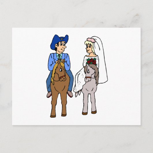 馬術結婚の新郎馬テーマウマ科の ポストカード (正面)