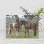 馬術結婚式招待状の馬好き 招待状 (スタンド正面)