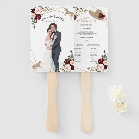 馬術結婚式 プログラムファンと写真 ハンドファン (正面&裏面)