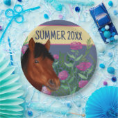 馬術花恋人ブラウン馬 ペーパープレート (パーティー)