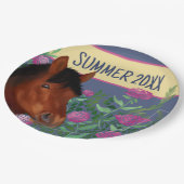 馬術花恋人ブラウン馬 ペーパープレート (アングル)