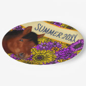 馬術花恋人ブラウン馬 ペーパープレート (アングル)